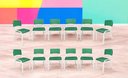 Ver imagem 1 de Kit 12 Cadeiras Iso Infantil Verde Musgo Brinquedoteca Escola Creche Igreja Empilhavel