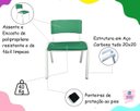 Ver imagem 6 de Kit 12 Cadeiras Iso Infantil Verde Musgo Brinquedoteca Escola Creche Igreja Empilhavel