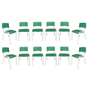 Ver imagem 2 de Kit 12 Cadeiras Iso Infantil Verde Musgo Brinquedoteca Escola Creche Igreja Empilhavel