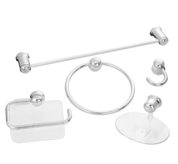 Kit Acessórios para Banheiro Abs Aluminio Brasil 5 Peças Branco - 1