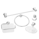 Ver imagem 1 de Kit Acessórios para Banheiro Abs Aluminio Brasil 5 Peças Branco