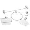 Kit Acessórios para Banheiro Abs Aluminio Brasil 5 Peças Branco - 1