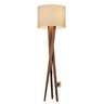 Luminária De Chão Abajur De Piso Com Cúpula E Pés De Madeira Luxo Palha - 1