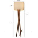 Ver imagem 3 de Luminária De Chão Abajur De Piso Com Cúpula E Pés De Madeira Luxo Palha