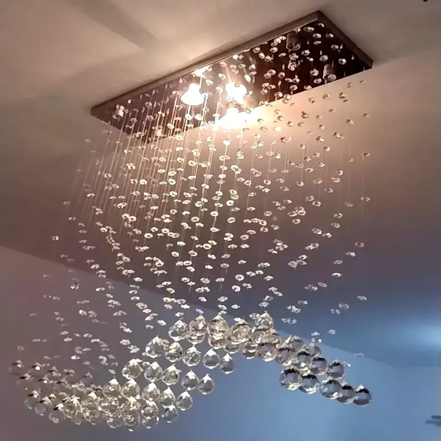 Lustre Teto Cristal Legítimo Alto Brilho Design Moderno - 5