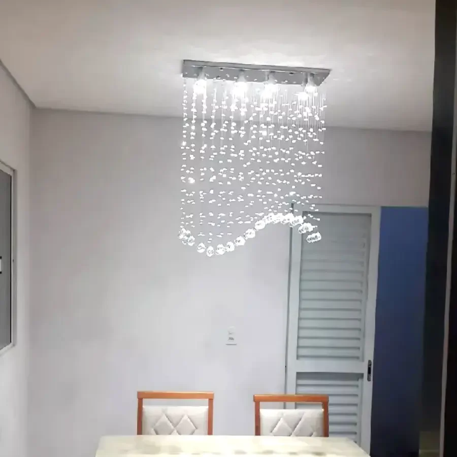Ver imagem 4 de Lustre Teto Cristal Legítimo Alto Brilho Design Moderno
