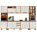 Ver imagem 3 de Cozinha Completa Modulada Retrô com Cristaleira 6 Peças 320cm Ravena Poliman Móveis