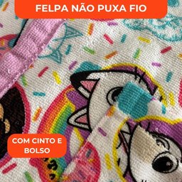 Roupão Aveludado Lepper Estampado Personagens Infantil a Casa Mágica da Gabby M - 3