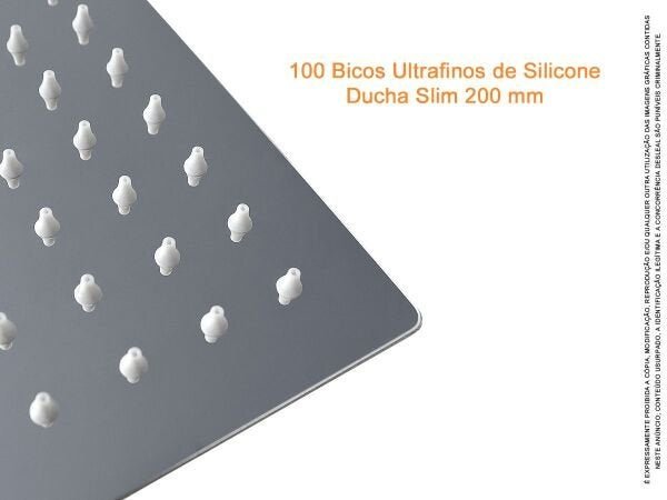 DUCHA SLIM 20X20 COM BRACO CURVO 38 CM - 3