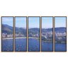Kit 5 Quadros 90x150cm Coleção Zatiak Paisagem Rio de Janeiro Brasil Canvas Flutuante Marrom - Oppen - 1