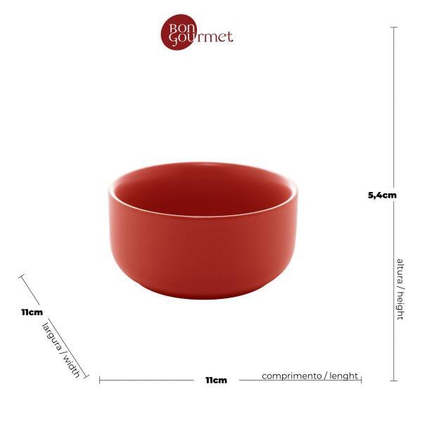 Kit 03 Petisqueiras Bon Gourmet Porcelana Nórdica Vermelho - 6