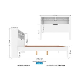 Cama de Casal Invicta com Baú + 2 Nichos Jatoba - Santos Andirá - 3