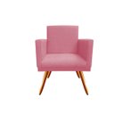 Ver imagem 2 de Poltrona Decorativa Nina Suede Rosa Pés Madeira Mz Decor