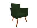 Ver imagem 1 de Poltrona Decorativa Nina Suede Verde Pés Madeira Mz Decor
