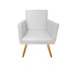 Poltrona Decorativa Nina Corino Branco Pés Madeira Mz Decor - 2