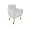 Poltrona Decorativa Nina Corino Branco Pés Madeira Mz Decor - 1