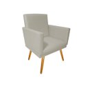 Ver imagem 1 de Poltrona Decorativa Nina Corino Bege Pés Madeira Mz Decor