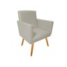 Poltrona Decorativa Nina Corino Bege Pés Madeira Mz Decor - 1