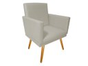 Ver imagem 1 de Poltrona Decorativa Nina Corino Bege Pés Madeira Mz Decor