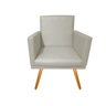 Poltrona Decorativa Nina Corino Bege Pés Madeira Mz Decor - 2