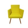 Poltrona Decorativa Nina Corino Amarelo Pés Madeira Mz Decor - 2