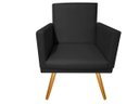 Ver imagem 2 de Poltrona Decorativa Nina Corino Preto Pés Madeira Mz Decor