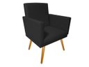 Ver imagem 1 de Poltrona Decorativa Nina Corino Preto Pés Madeira Mz Decor