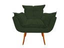 Ver imagem 2 de Poltrona Decorativa Opala Suede Verde Pés Madeira Mz Decor