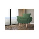 Ver imagem 3 de Poltrona Decorativa Opala Suede Verde Pés Madeira Mz Decor