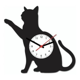 Relógio De Parede - Gato Preto Corpo Pet 30X30Xcm - 1