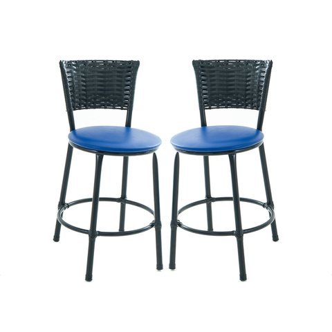 Kit 2 Banquetas Baixa Cozinha Bar Balcão