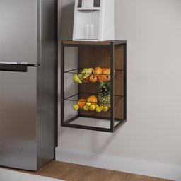 Fruteira de Parede Industrial Vertical Maná Imbuia/preto - 1 Fruteira de Parede Industrial Vertical Maná Imbuia/preto - 1