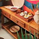 Ver imagem 5 de Aparador rústico em madeira de demolição com gaveta-Rústico Natural-140 cm