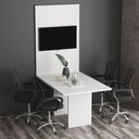 Ver imagem 2 de Painel Escritório Reunião para Tv até 32'' 90x136cm Branco Pa2915