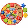 Relógio Pedagógico Educativo Brinquedo Palhacinho Em Madeira - 3