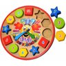 Relógio Pedagógico Educativo Brinquedo Palhacinho Em Madeira - 1