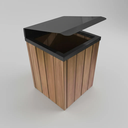 Ver imagem 3 de Lixeira de Madeira Plástica com Tampa Basculante 68l