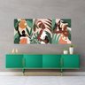 Quadros Para Sala Africanas Estilizadas 3 Telas 60x45cm - 1
