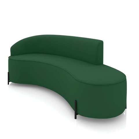 Sofá 4 Lugares Orgânico 220cm Pé Ferro Preto Morgan Veludo Verde D03 - D’Rossi