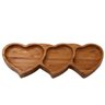 Petisqueira Coração Bambu 3 Cavidades 25Cm Frios Petiscos - 1