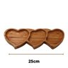 Petisqueira Coração Bambu 3 Cavidades 25Cm Frios Petiscos - 2