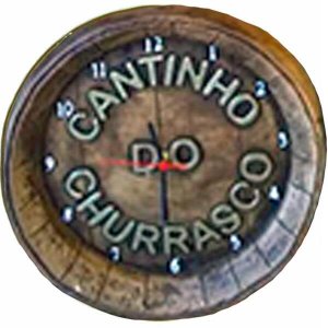 Relógio De Parede Grande Rústico Cantinho Do Churrasco