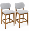 Ver imagem 1 de Kit 2 Banquetas Alta Decor Linho Cinza N-14
