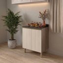 Ver imagem 7 de Balcão com Tampo 2 Portas MDF 80 cm Kali 1222322 Carvalho Toq Bianco Nicioli