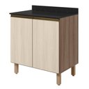 Ver imagem 1 de Balcão com Tampo 2 Portas MDF 80 cm Kali 1222322 Carvalho Toq Bianco Nicioli