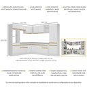 Ver imagem 4 de Cozinha Completa de Canto com Rodapé Veneza Multimóveis MP2082 com Armário e Balcão Branca
