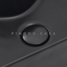 Cuba De Apoio Para Banheiro Retangular Slim Louça Cerâmica 40 cm Cornalina Pingoo.casa - Preto - 4