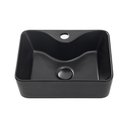 Ver imagem 1 de Cuba De Apoio Para Banheiro Retangular Slim Louça Cerâmica 40 cm Cornalina Pingoo.casa - Preto