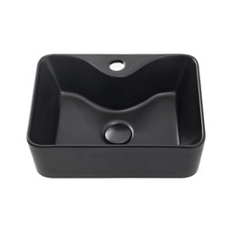 Cuba De Apoio Para Banheiro Retangular Slim Louça Cerâmica 40 cm Cornalina Pingoo.casa - Preto - 1