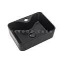 Ver imagem 3 de Cuba De Apoio Para Banheiro Retangular Slim Louça Cerâmica 40 cm Cornalina Pingoo.casa - Preto